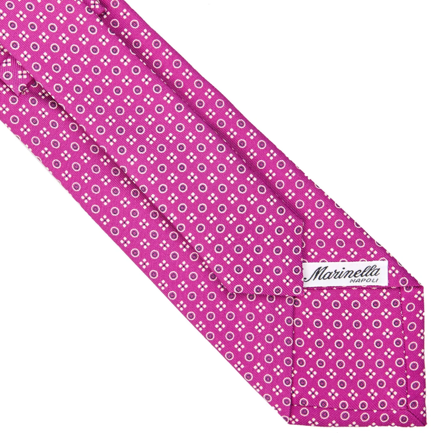 CRAVATTA SARTORIALE CLASSICA IN SETA FUCSIA Microfantasia fiore
