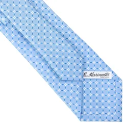 CRAVATTA SARTORIALE CLASSICA IN SETA AZZURRA Microfantasia fiore