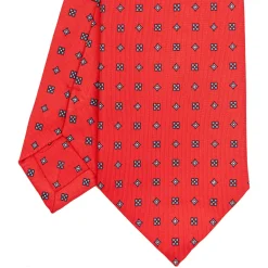 CRAVATTA SARTORIALE CLASSICA IN SETA ROSSA Microfantasia fiore