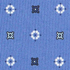 CRAVATTA SARTORIALE CLASSICA IN SETA AZZURRO POLVERE Microfantasia fiore