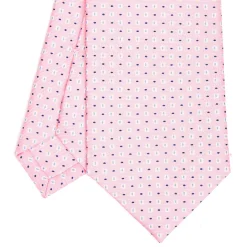 CRAVATTA SARTORIALE CLASSICA IN SETA ROSA Microfantasia fiore
