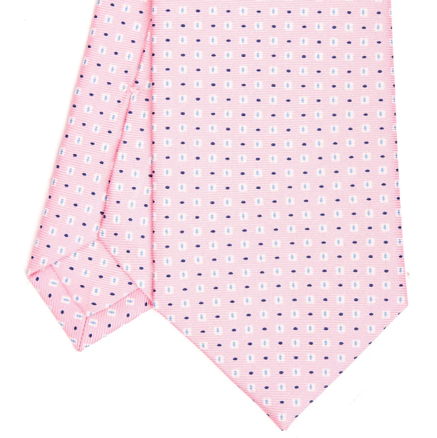 CRAVATTA SARTORIALE CLASSICA IN SETA ROSA Microfantasia fiore