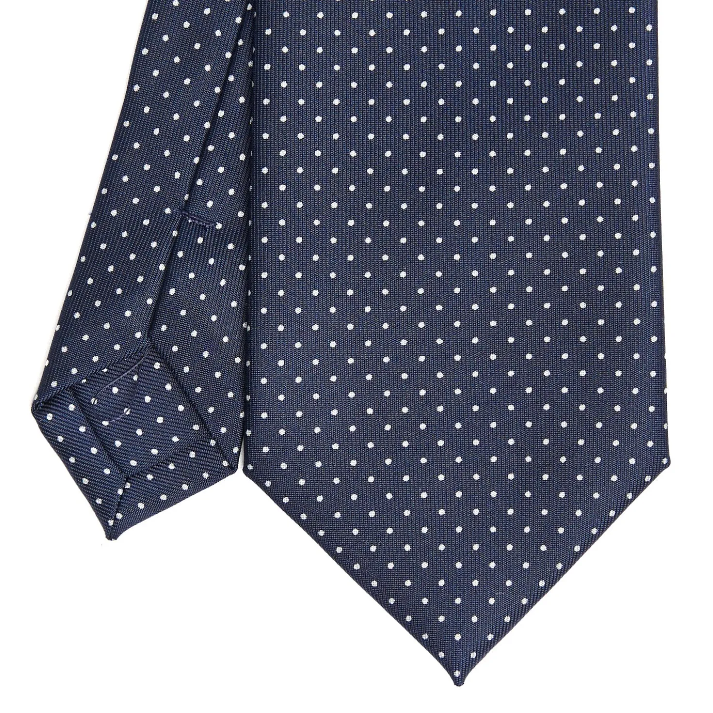 CRAVATTA SARTORIALE CLASSICA IN SETA BLU SCURO Pois
