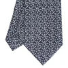 CRAVATTA SARTORIALE CLASSICA IN SETA BLU SCURO Microfantasia fiore
