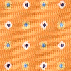 CRAVATTA SARTORIALE CLASSICA IN SETA ARANCIONE Microfantasia fiore