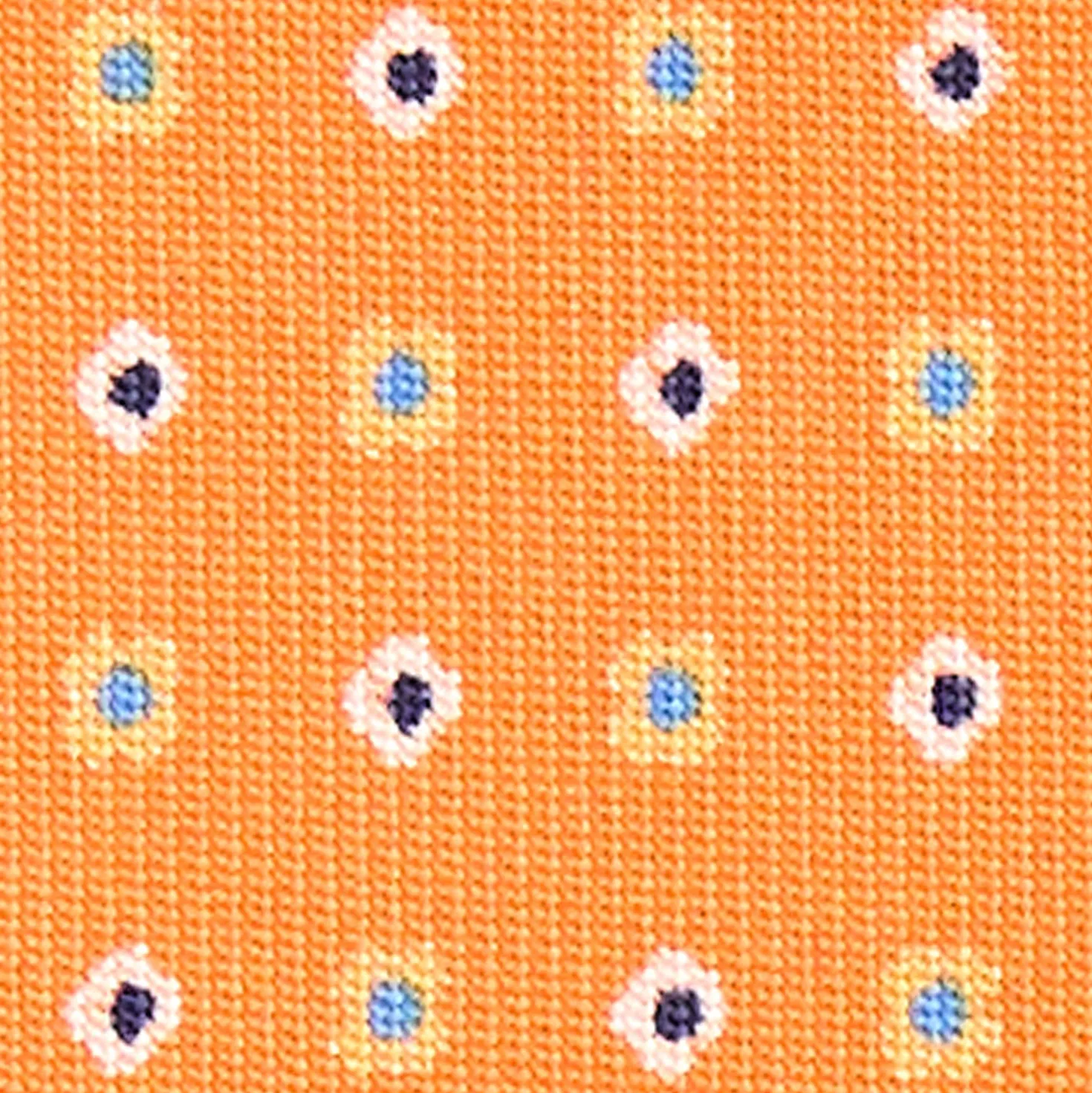 CRAVATTA SARTORIALE CLASSICA IN SETA ARANCIONE Microfantasia fiore