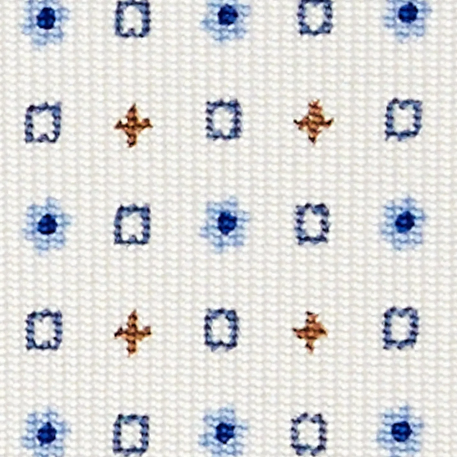 CRAVATTA SARTORIALE CLASSICA IN SETA BIANCA Microfantasia fiore