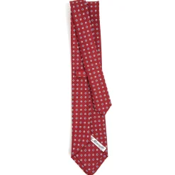 CRAVATTA SARTORIALE CLASSICA IN SETA BORDEAUX Microfantasia fiore