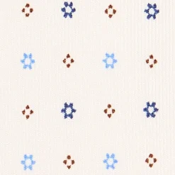 CRAVATTA SARTORIALE CLASSICA IN SETA BIANCA Microfantasia fiore