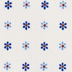 CRAVATTA SARTORIALE CLASSICA IN SETA BIANCA Microfantasia fiore