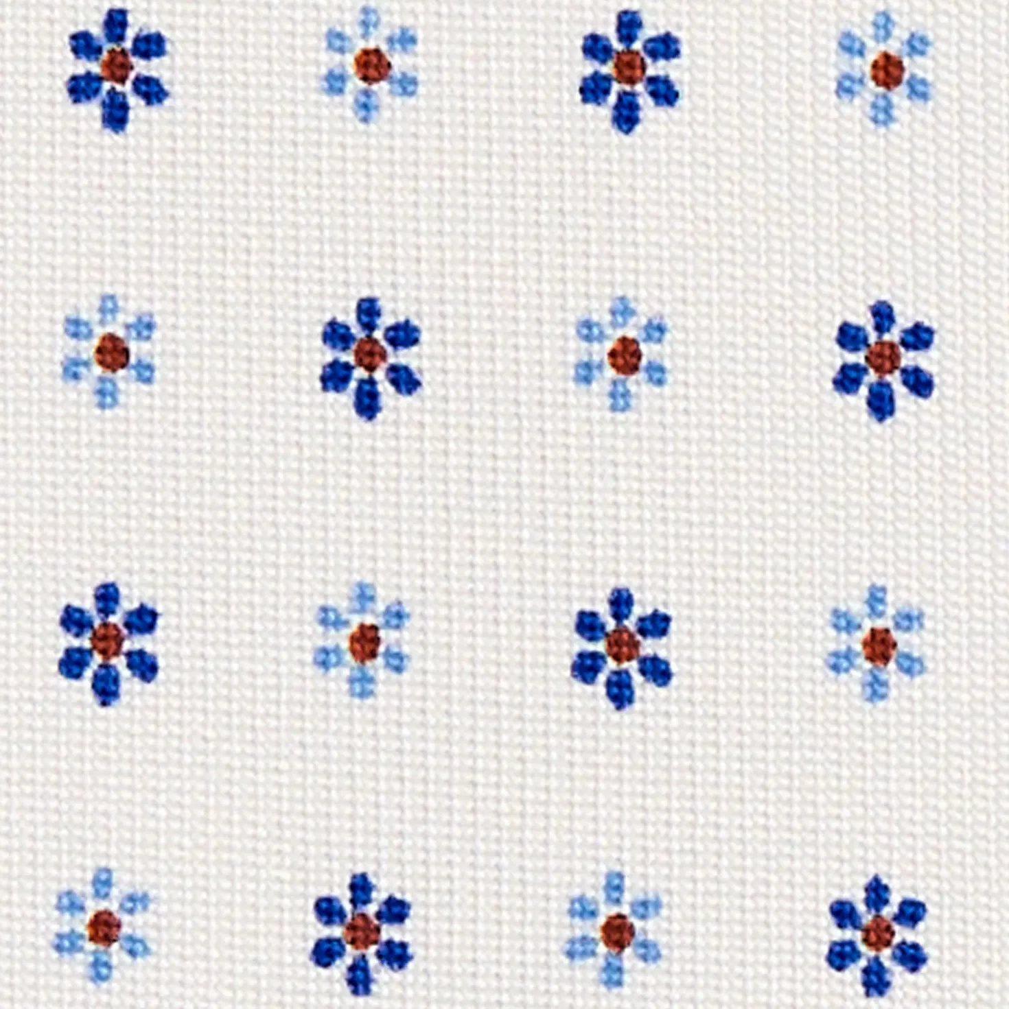 CRAVATTA SARTORIALE CLASSICA IN SETA BIANCA Microfantasia fiore