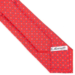 CRAVATTA SARTORIALE CLASSICA IN SETA ROSSA Microfantasia fiore