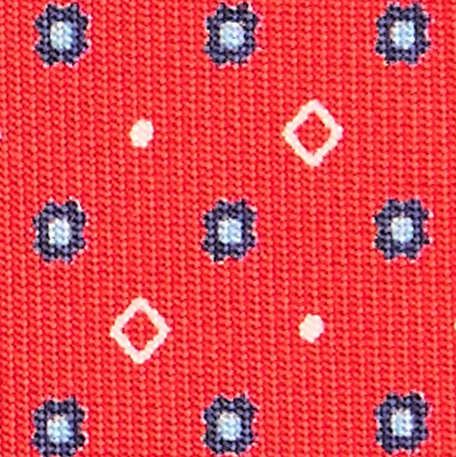 CRAVATTA SARTORIALE CLASSICA IN SETA ROSSA Microfantasia fiore