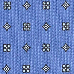 CRAVATTA SARTORIALE CLASSICA IN SETA AZZURRO POLVERE Microfantasia fiore