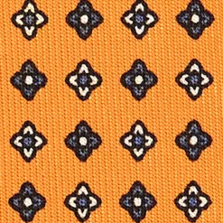 CRAVATTA SARTORIALE CLASSICA IN SETA ARANCIONE Microfantasia fiore