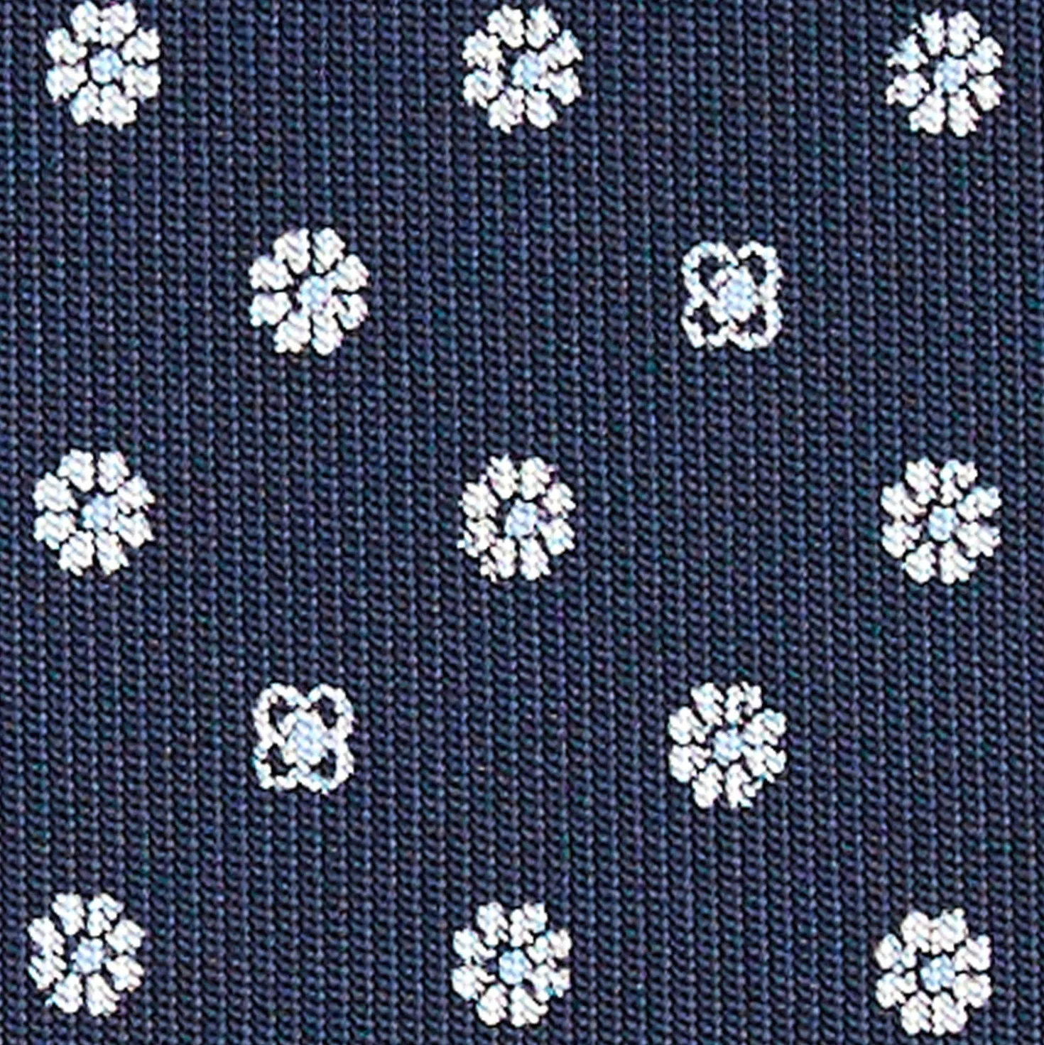 CRAVATTA SARTORIALE CLASSICA IN SETA BLU SCURO Microfantasia fiore