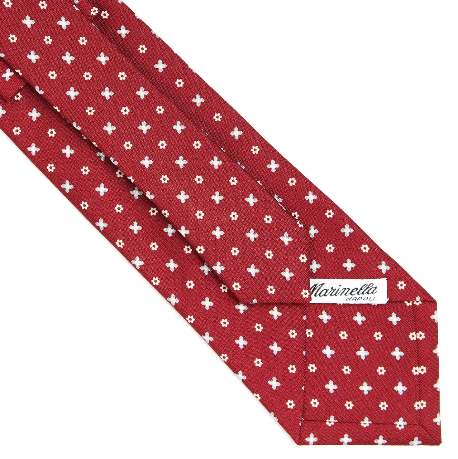 CRAVATTA SARTORIALE CLASSICA IN SETA BORDEAUX Microfantasia fiore