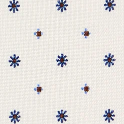 CRAVATTA SARTORIALE CLASSICA IN SETA BIANCA Microfantasia fiore