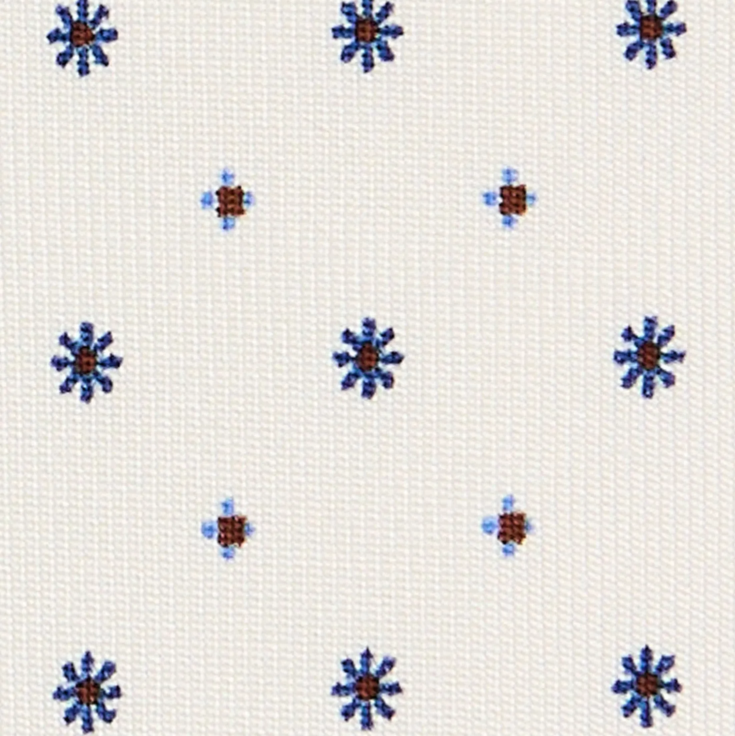 CRAVATTA SARTORIALE CLASSICA IN SETA BIANCA Microfantasia fiore