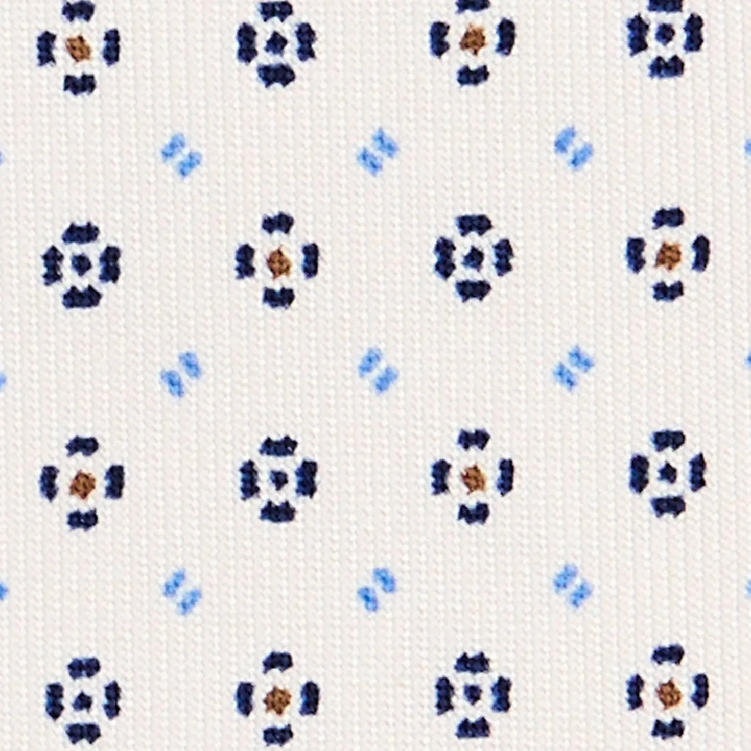 CRAVATTA SARTORIALE CLASSICA IN SETA BIANCA Microfantasia fiore
