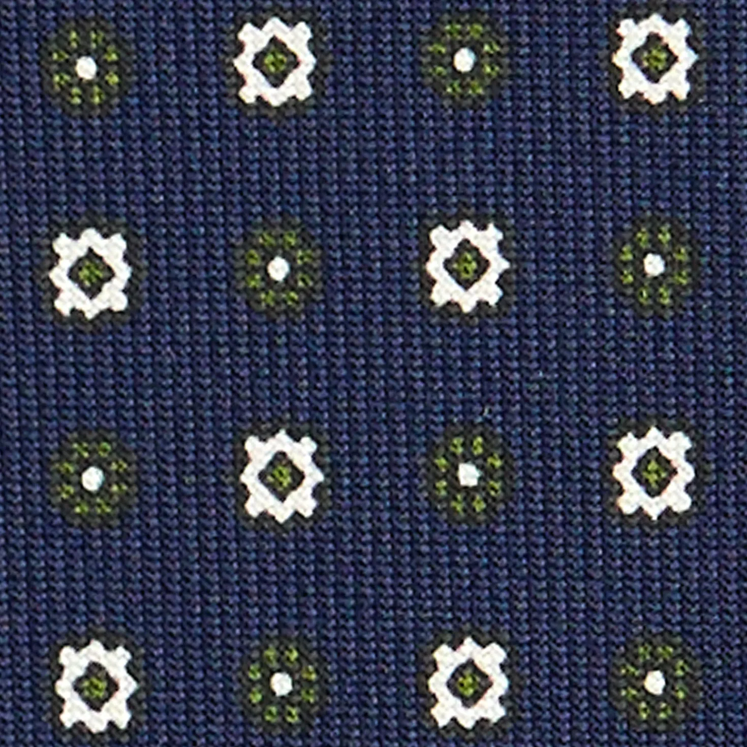 CRAVATTA SARTORIALE CLASSICA IN SETA BLU SCURO Microfantasia fiore