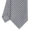 CRAVATTA SARTORIALE CLASSICA IN SETA GRIGIO SCURO Microfantasia fiore