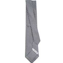 CRAVATTA SARTORIALE CLASSICA IN SETA GRIGIO SCURO Microfantasia fiore