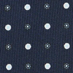CRAVATTA SARTORIALE CLASSICA IN SETA BLU SCURO Microfantasia fiore