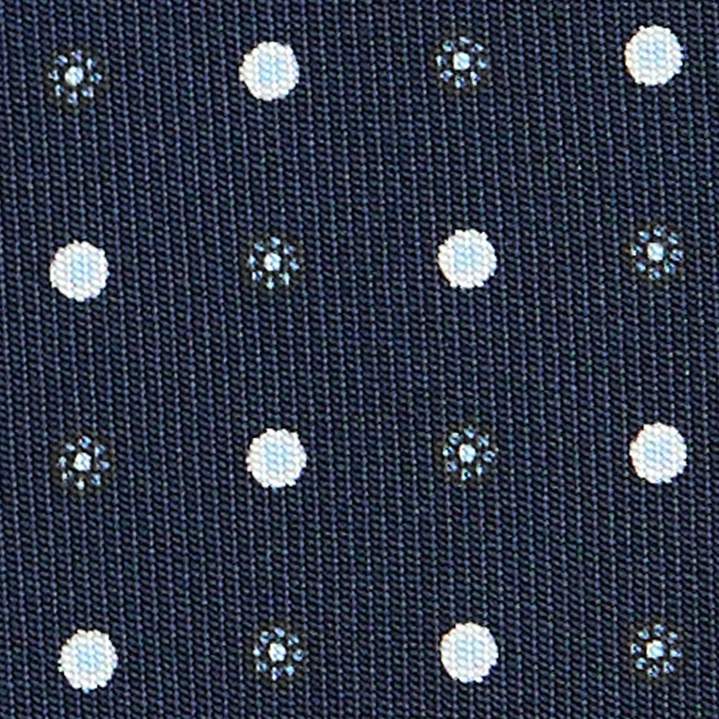 CRAVATTA SARTORIALE CLASSICA IN SETA BLU SCURO Microfantasia fiore