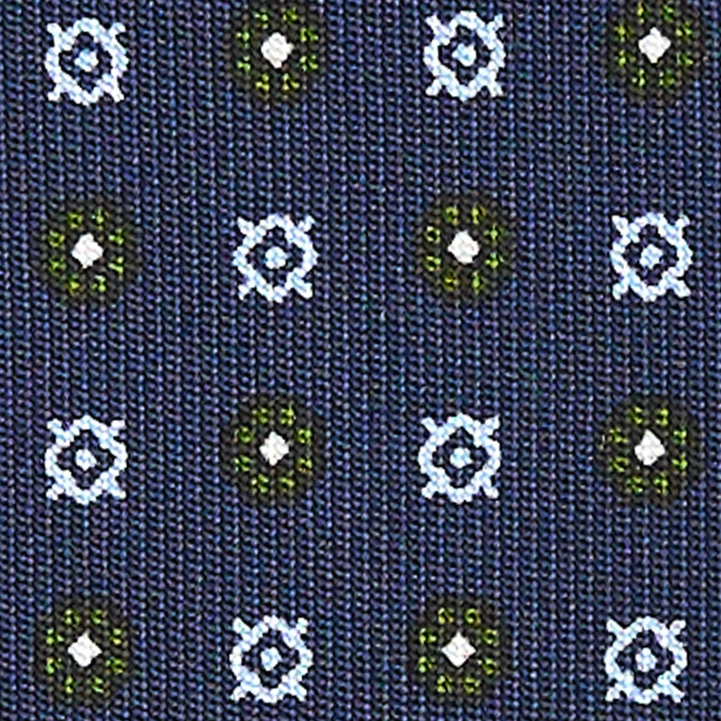 CRAVATTA SARTORIALE CLASSICA IN SETA BLU SCURO Microfantasia fiore