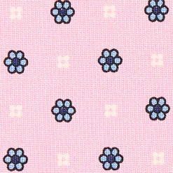 CRAVATTA SARTORIALE CLASSICA IN SETA ROSA Microfantasia fiore