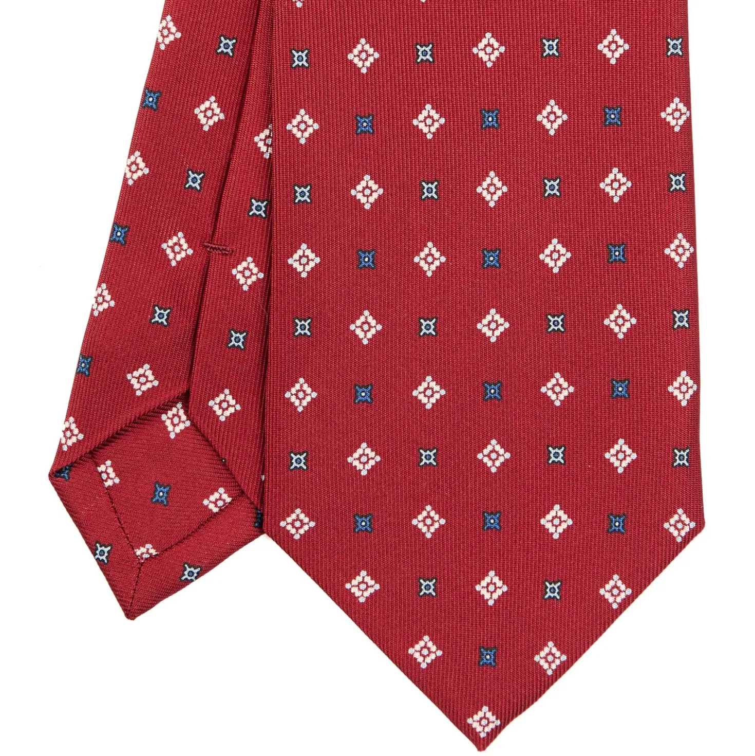 CRAVATTA SARTORIALE CLASSICA IN SETA BORDEAUX Microfantasia