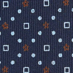 CRAVATTA SARTORIALE CLASSICA IN SETA BLU SCURO Microfantasia fiore
