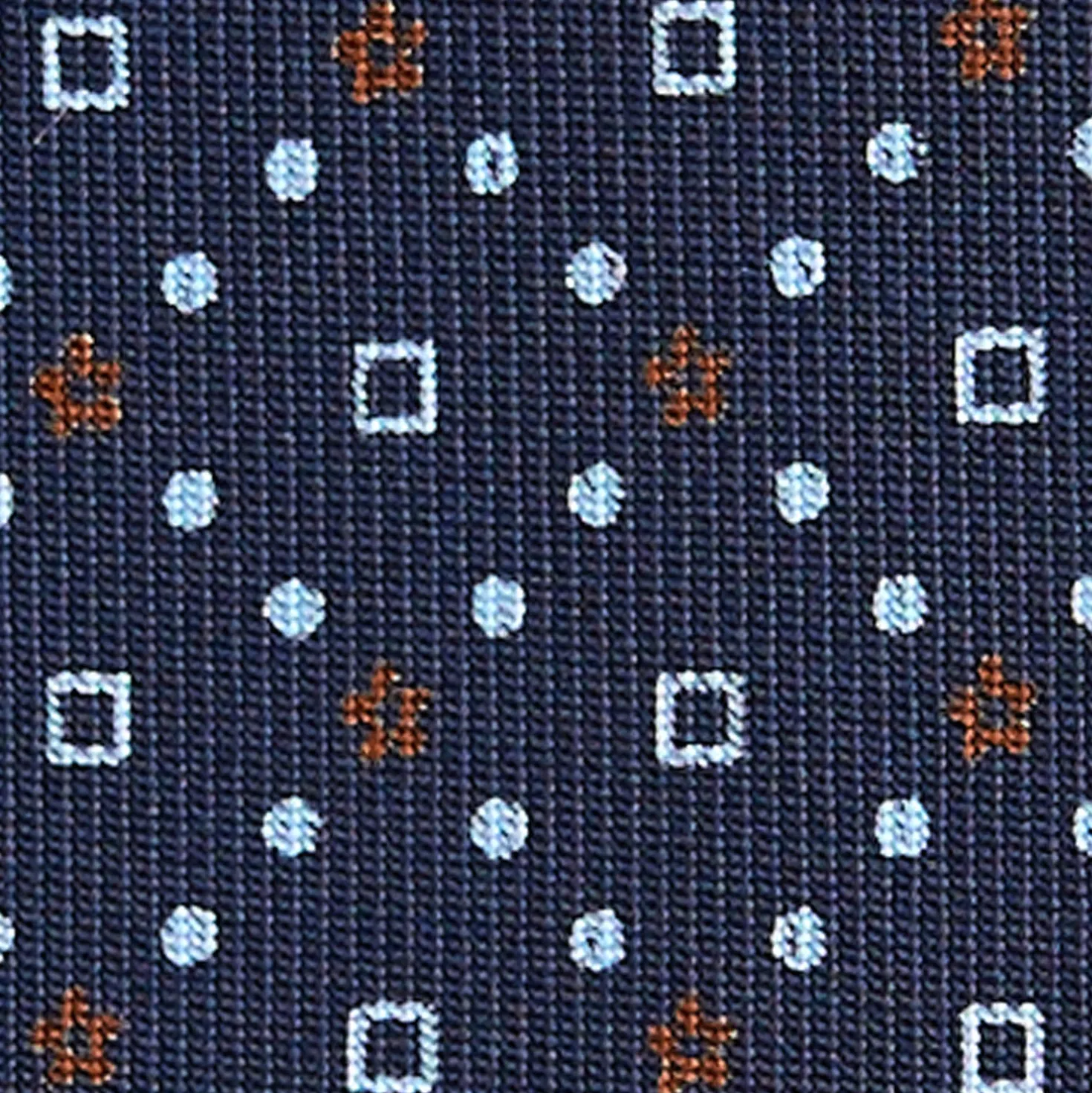 CRAVATTA SARTORIALE CLASSICA IN SETA BLU SCURO Microfantasia fiore