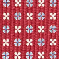CRAVATTA SARTORIALE CLASSICA IN SETA BORDEAUX Microfantasia fiore