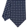 CRAVATTA SARTORIALE CLASSICA IN SETA BLU SCURO Microfantasia fiore