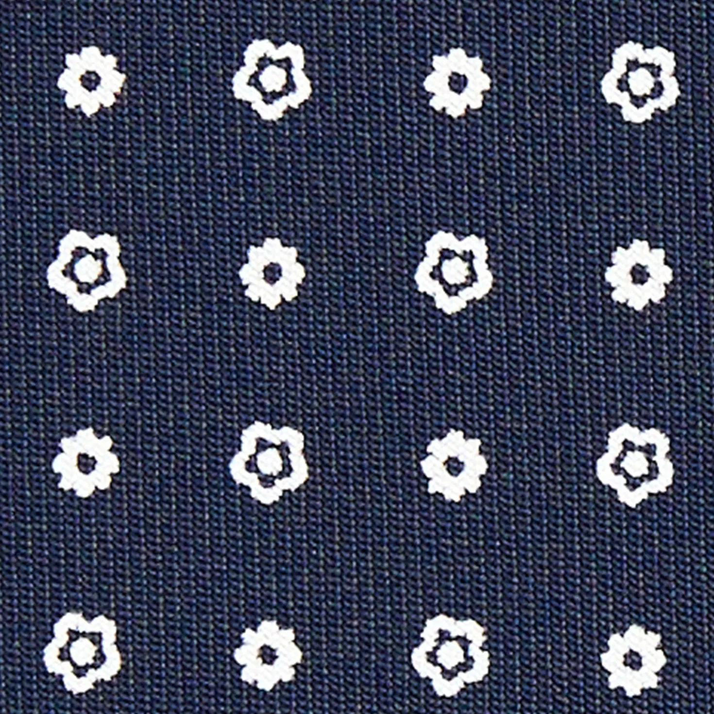 CRAVATTA SARTORIALE CLASSICA IN SETA BLU SCURO Microfantasia fiore