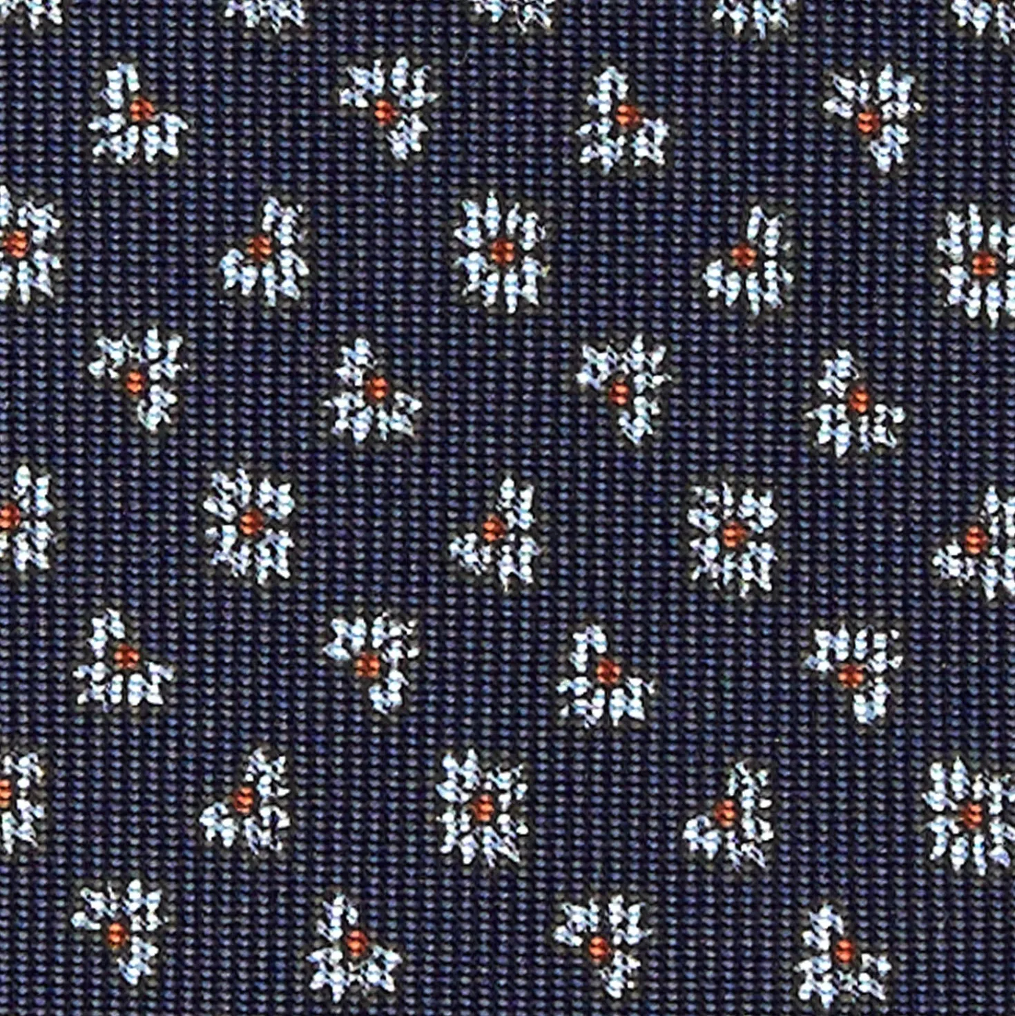 CRAVATTA SARTORIALE CLASSICA IN SETA BLU SCURO Microfantasia fiore