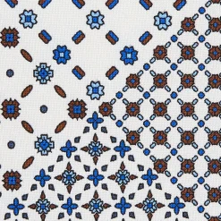 CRAVATTA SARTORIALE CLASSICA IN SETA BIANCA Patchwork