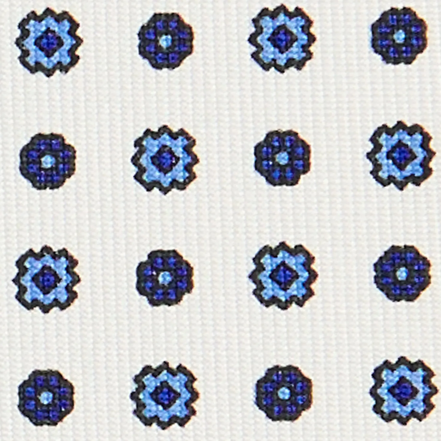 CRAVATTA SARTORIALE CLASSICA IN SETA BIANCA Microfantasia fiore