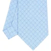 CRAVATTA SARTORIALE CLASSICA IN SETA AZZURRA Microfantasia fiore
