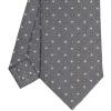 CRAVATTA SARTORIALE CLASSICA IN SETA GRIGIO SCURO Microfantasia fiore
