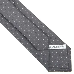 CRAVATTA SARTORIALE CLASSICA IN SETA GRIGIO SCURO Microfantasia fiore