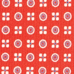 CRAVATTA SARTORIALE CLASSICA IN SETA ROSSA Microfantasia fiore