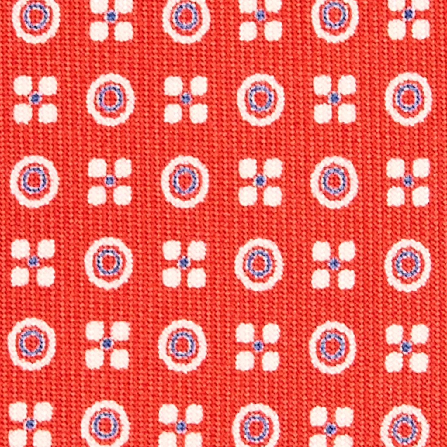CRAVATTA SARTORIALE CLASSICA IN SETA ROSSA Microfantasia fiore