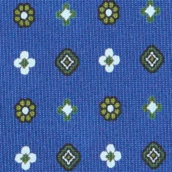 CRAVATTA SARTORIALE CLASSICA IN SETA BLU Microfantasia fiore
