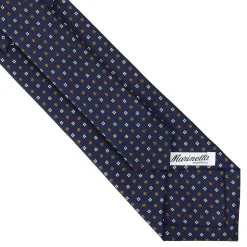 CRAVATTA SARTORIALE CLASSICA IN SETA BLU SCURO Microfantasia fiore