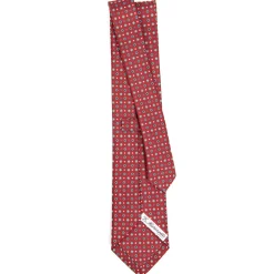 CRAVATTA SARTORIALE CLASSICA IN SETA BORDEAUX Microfantasia fiore