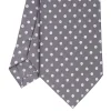 CRAVATTA SARTORIALE CLASSICA IN SETA GRIGIO SCURO Microfantasia fiore