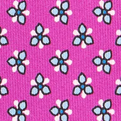 CRAVATTA SARTORIALE CLASSICA IN SETA FUCSIA Microfantasia fiore